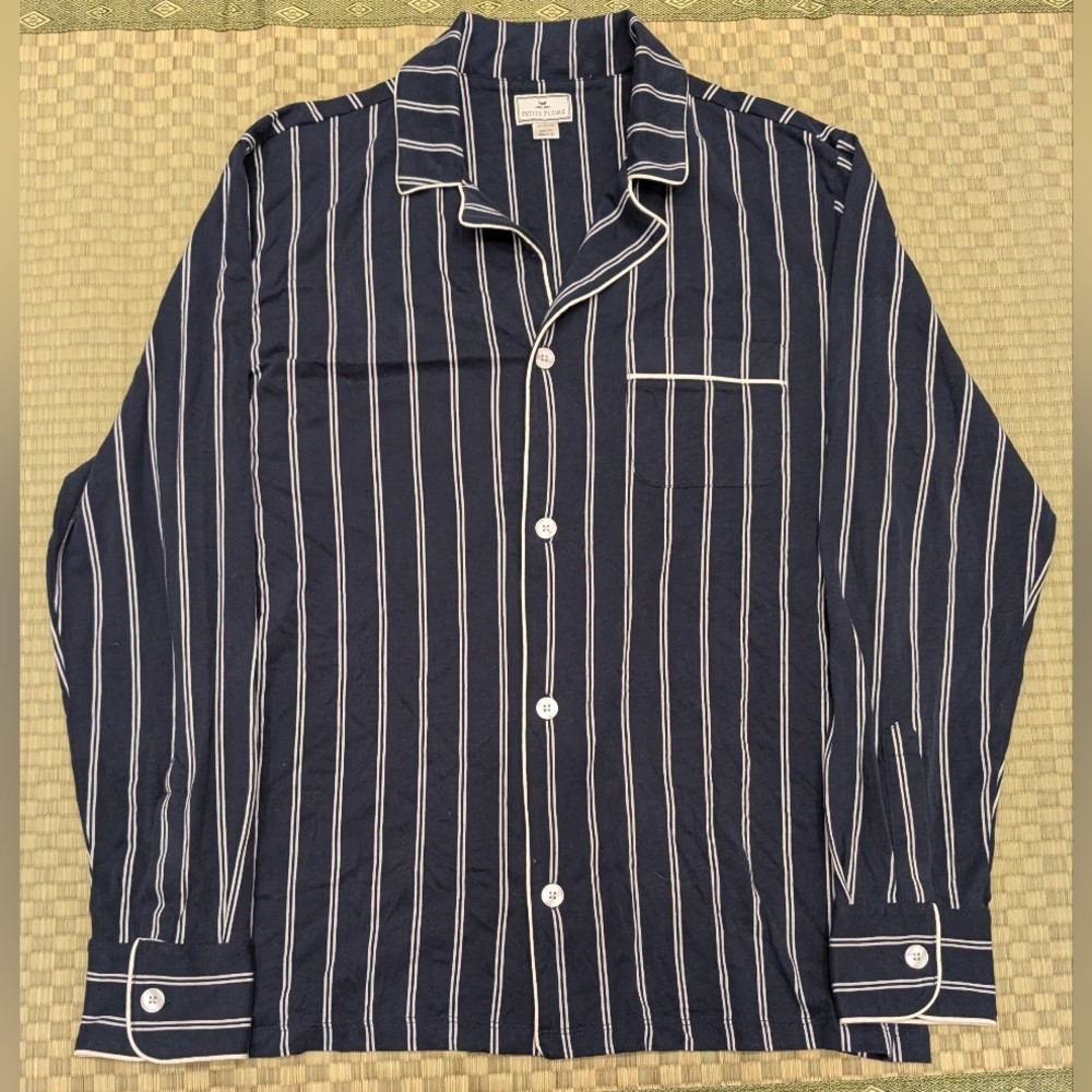 Petite Plume Grant Pinstripe Night Shirt Cotton Men's Size Medium Made in Peru